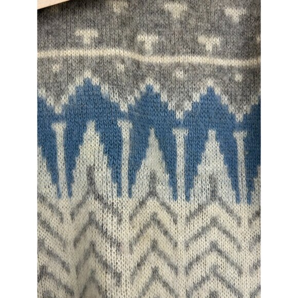 ALAFOSS Icewool Mens S Crew Neck Jumper Sweater Beige Fair Isle Virgin Wool VTG - Picture 12 of 12